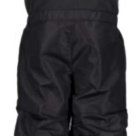 Obermeyer Kids Outer Limits Insulated Bib 2024 - Black bib with a white logo on the left chest and black straps at the shoulders.