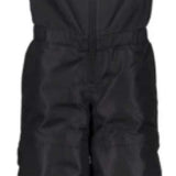 Obermeyer Kids Outer Limits Insulated Bib 2024 - Black bib with white logo on left chest and black zipper down front.