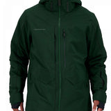 Obermeyer Kodiak Jacket 2022 - A dark green jacket with a hood and zippered pockets on both sides.
