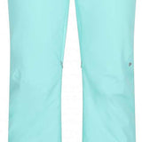 Obermeyer Women's Bliss Insulated Pant Short 2024 - Light blue pants with a small pocket on the right side and two buttons at the top.