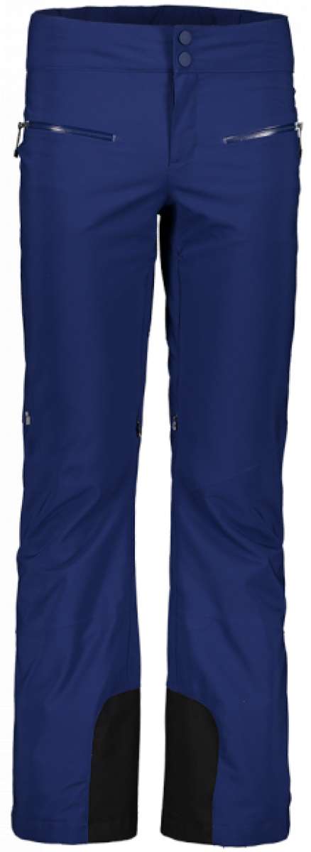 Obermeyer Women's Bliss Insulated Pant Short 2024 - Dark blue insulated ski pants with zippered pockets and a button fly.