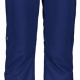 Obermeyer Women's Bliss Insulated Pant Short 2024 - Dark blue insulated ski pants with zippered pockets and a button fly.