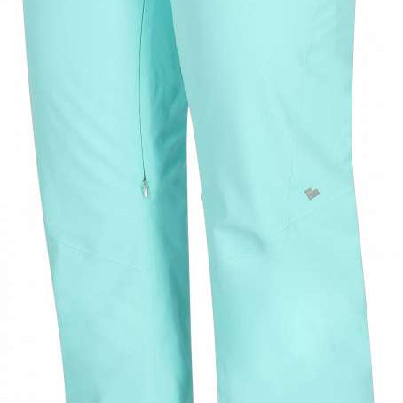 Obermeyer Women's Bliss Insulated Pants 2024 - Light blue pants with a small pocket on the right side and two white buttons at the waist.