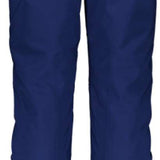 Obermeyer Women's Bliss Insulated Pants Tall 2024 - Dark blue pants with a subtle pattern of thin white stripes on the side seams.