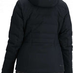 Obermeyer Women's Cosima Down Jacket 2024 - A black down jacket with a high collar and zippered pockets.
