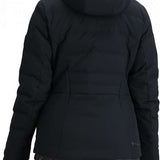 Obermeyer Women's Cosima Down Jacket 2024 - A black down jacket with a high collar and zippered pockets.