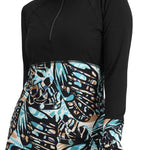 Obermeyer Women's Discover Quarter Zip Top 2024 - A black quarter-zip top with a high collar and zippered chest pocket.