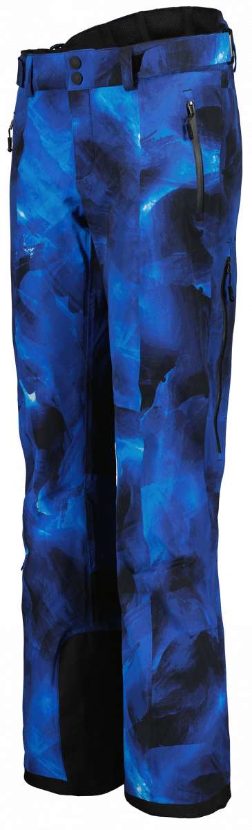 Obermeyer Women's Emily Insulated Pant 2022-2023 - Black snow pants with a subtle white pattern of diagonal stripes and a black logo on the left leg.