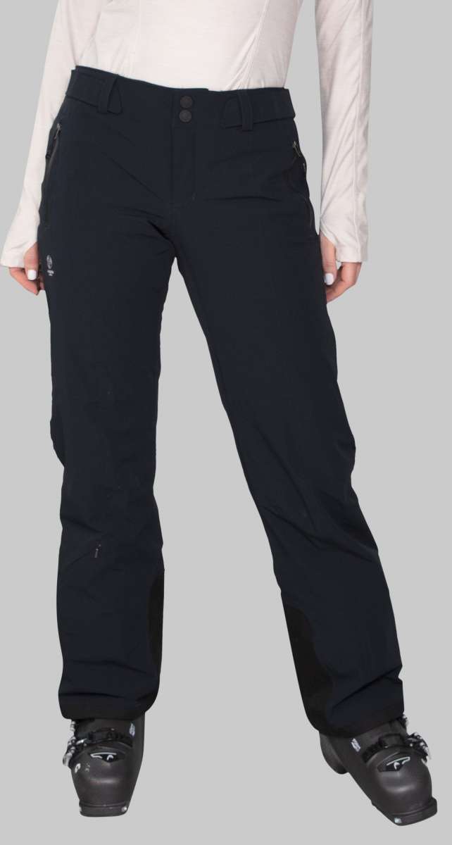 Obermeyer Women's Emily Insulated Pant 2022-2023 - Black insulated ski pants with zippered pockets and adjustable waistband.