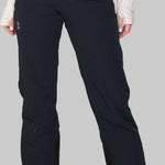Obermeyer Women's Emily Insulated Pant 2022-2023 - Black insulated ski pants with zippered pockets and adjustable waistband.