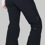 Obermeyer Women's Emily Insulated Pant Short 2023 - Black insulated ski pants with zippered pockets and adjustable waistband.