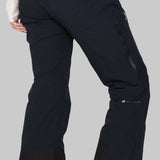 Obermeyer Women's Emily Insulated Pant Short 2023 - Black insulated ski pants with zippered pockets and adjustable waistband.