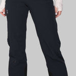 Obermeyer Women's Emily Insulated Pant Short 2023 - Black insulated ski pants with zippered pockets and adjustable waistband.