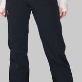 Obermeyer Women's Emily Insulated Pant Short 2023 - Black insulated ski pants with zippered pockets and adjustable waistband.