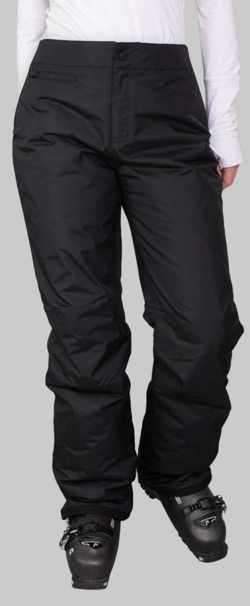 Obermeyer Women's Insulated Sugarbush Pant 2022-2023 - Black insulated ski pants with a subtle snowflake pattern on the left leg.