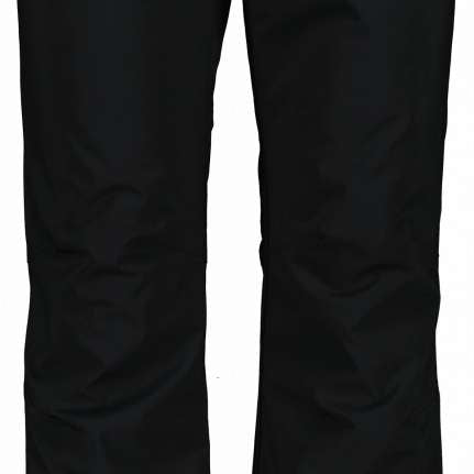 Obermeyer Women's Sugarbush Insulated Pant 2024 - Black insulated ski pants with a zippered pocket on the left thigh and adjustable cuffs at the ankles.