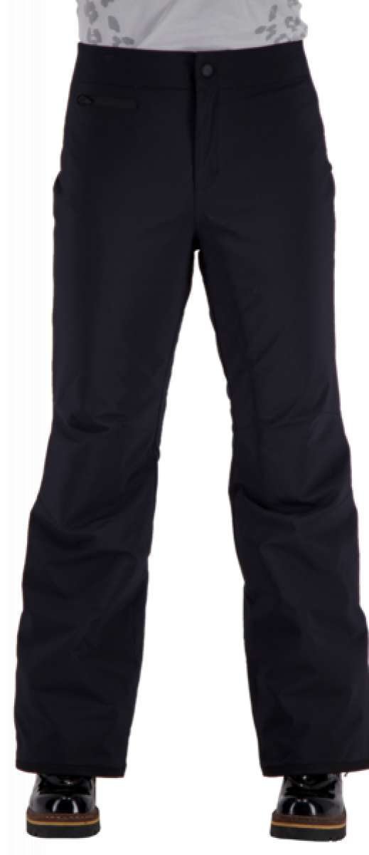 Obermeyer Women's Sugarbush Insulated Pants Short 2022-2023 - Black insulated ski pants with a subtle snowflake pattern on the left thigh.