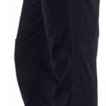 Obermeyer Women's Sugarbush Insulated Pants Short 2022-2023 - Black insulated pants with a subtle pattern of thin, darker horizontal stripes on the upper thigh area.