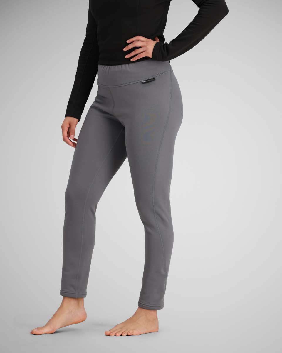 Obermeyer Women's Ultragear Bottom 2024 - Black leggings with a subtle white pattern on the left thigh.