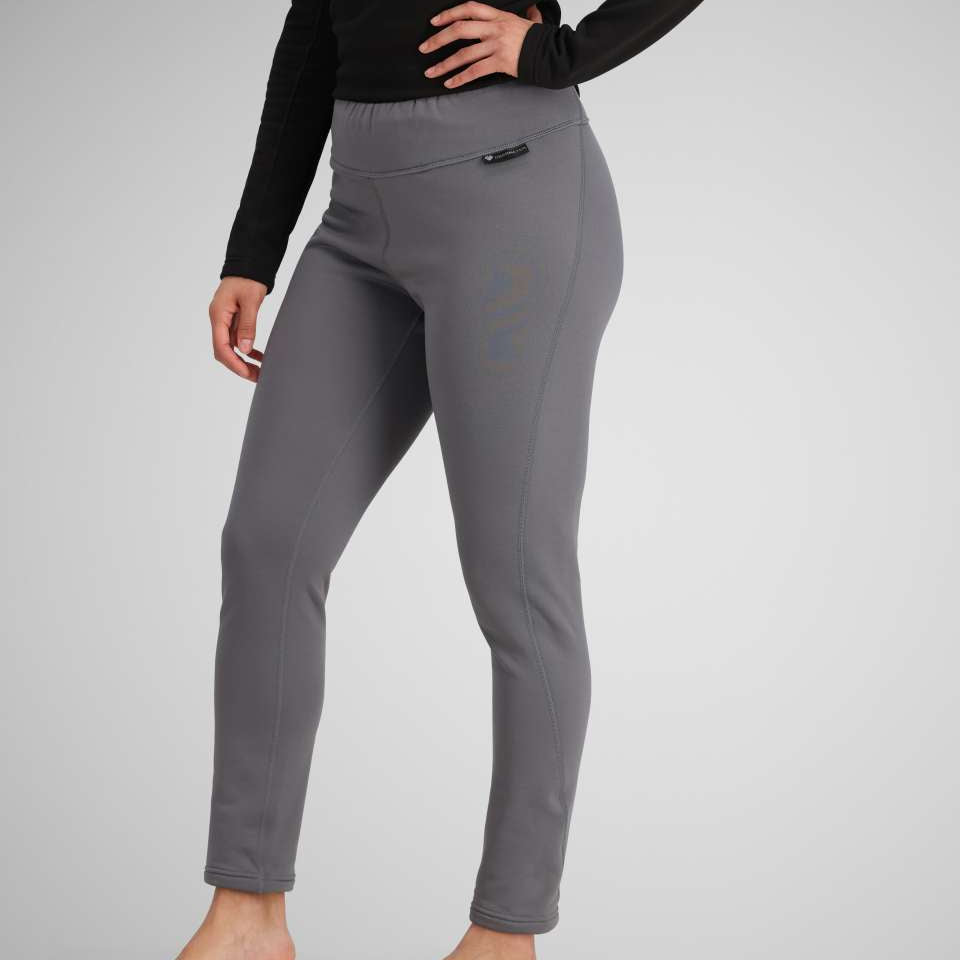 Obermeyer Women's Ultragear Bottom 2024 - Black leggings with a subtle white pattern on the left thigh.
