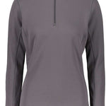 Obermeyer Women's UltraGear Quarter-Zip Top 2022-2023 - A women's quarter-zip top with a high collar and zip closure at the neck, in a solid gray color.