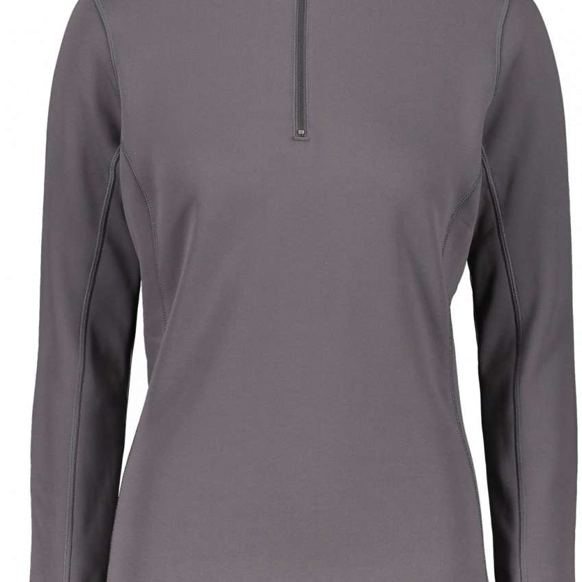 Obermeyer Women's UltraGear Quarter-Zip Top 2022-2023 - A women's quarter-zip top with a high collar and zip closure at the neck, in a solid gray color.