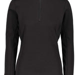 Obermeyer Women's UltraGear Quarter-Zip Top 2022-2023 - A black quarter-zip top with a high collar and zip running down the front.