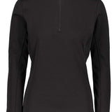 Obermeyer Women's UltraGear Quarter-Zip Top 2022-2023 - A black quarter-zip top with a high collar and zip running down the front.