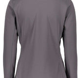 Obermeyer Women's UltraGear Quarter-Zip Top 2022-2023 - A heathered grey quarter-zip top with a high collar and zippered chest pocket.