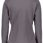 Obermeyer Women's Ultragear Quarter Zip Top 2024 - A heathered grey quarter-zip top with a high collar and zippered chest pocket.