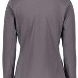 Obermeyer Women's Ultragear Quarter Zip Top 2024 - A heathered grey quarter-zip top with a high collar and zippered chest pocket.