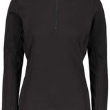 Obermeyer Women's Ultragear Quarter Zip Top 2024 - A black quarter-zip top with a high collar and zip running down the center of the chest.