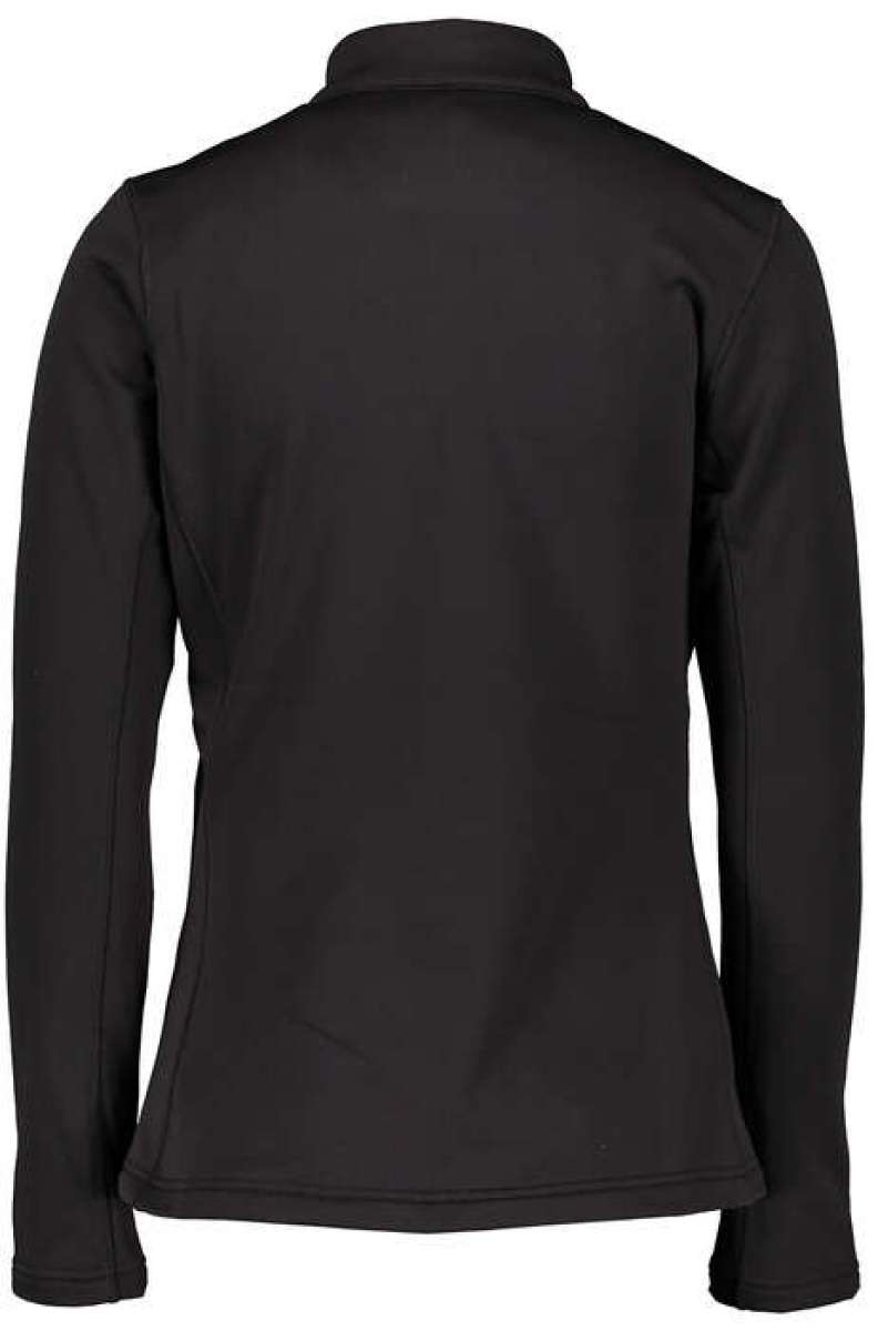 Obermeyer Women's Ultragear Quarter Zip Top 2024 - A black quarter-zip top with a high collar and zippered chest pocket.