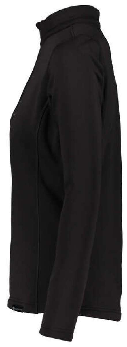 Obermeyer Women's Ultragear Quarter Zip Top 2024 - Solid black quarter-zip top with a high collar and zippered chest pocket.