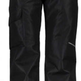 Obermeyer Nomad Cargo Pants 2022-2023 - Black cargo pants with two zippered pockets on each thigh and a black belt loop at the waistband.