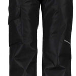Obermeyer Nomad Cargo Pants Tall 2022-2023 - Black cargo pants with two zippered pockets on each thigh and a small pocket at the back waistband.