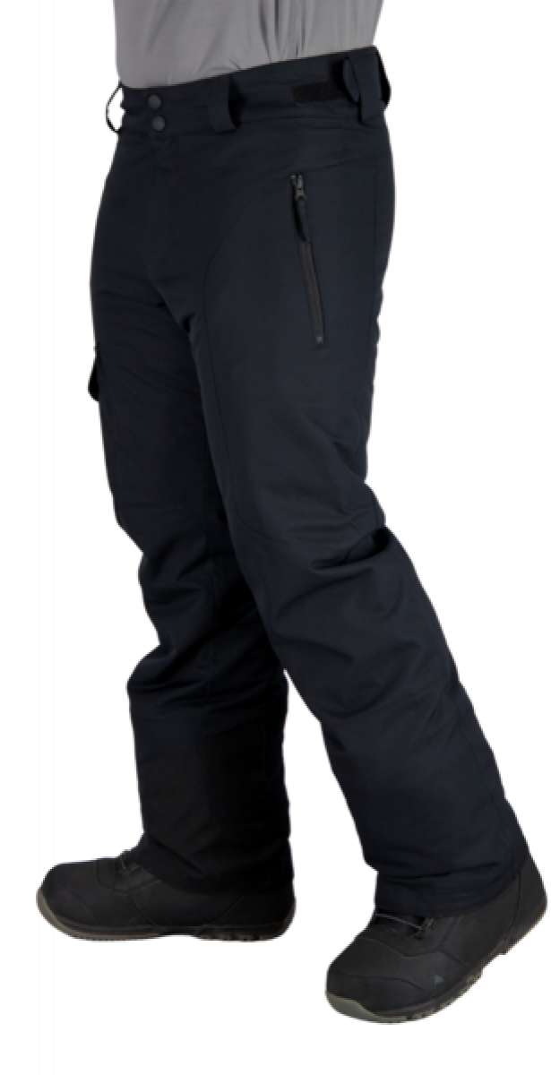 Obermeyer Nomad Cargo Pants Tall 2022-2023 - Black cargo pants with zippered pockets and belt loops.