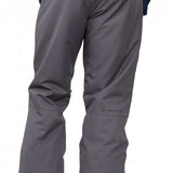 Obermeyer Orion Insulated Pant 2022-2023 - Dark gray insulated ski pants with a belt loop and zippered pocket on the right thigh.