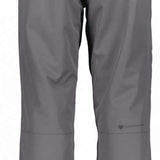 Obermeyer Orion Insulated Pant 2022-2023 - A pair of gray insulated ski pants with a wide waistband and belt loops.