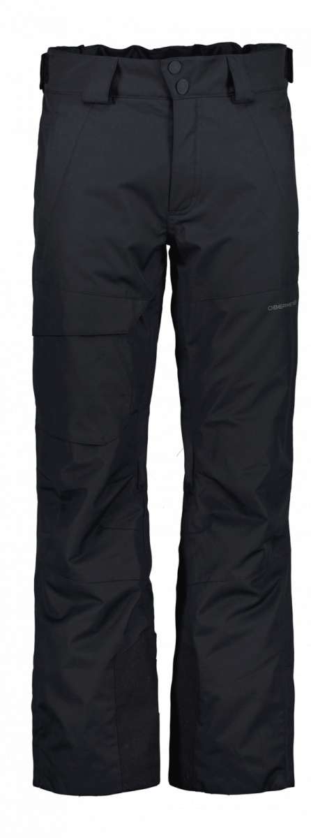 Obermeyer Orion Insulated Pant 2022-2023 - Black insulated ski pants with a subtle pattern of thin white lines on the lower leg.
