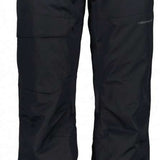 Obermeyer Orion Insulated Pant 2022-2023 - Black insulated ski pants with a subtle pattern of thin white lines on the lower leg.