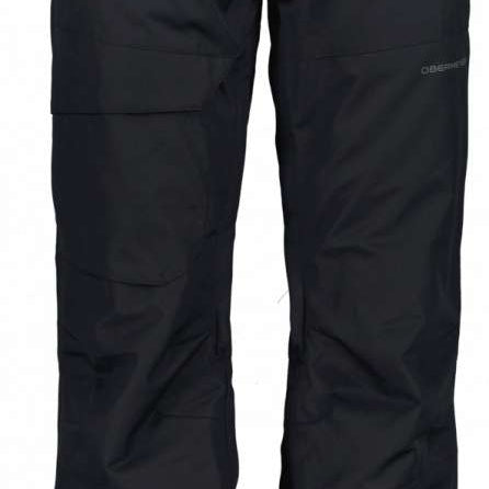 Obermeyer Orion Insulated Pant 2022-2023 - Black insulated ski pants with a subtle pattern of thin white lines on the lower leg.