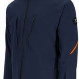 Obermeyer Raze Insulated Tall Jacket 2024 - A navy blue jacket with a black zipper and two zippered pockets on the front.