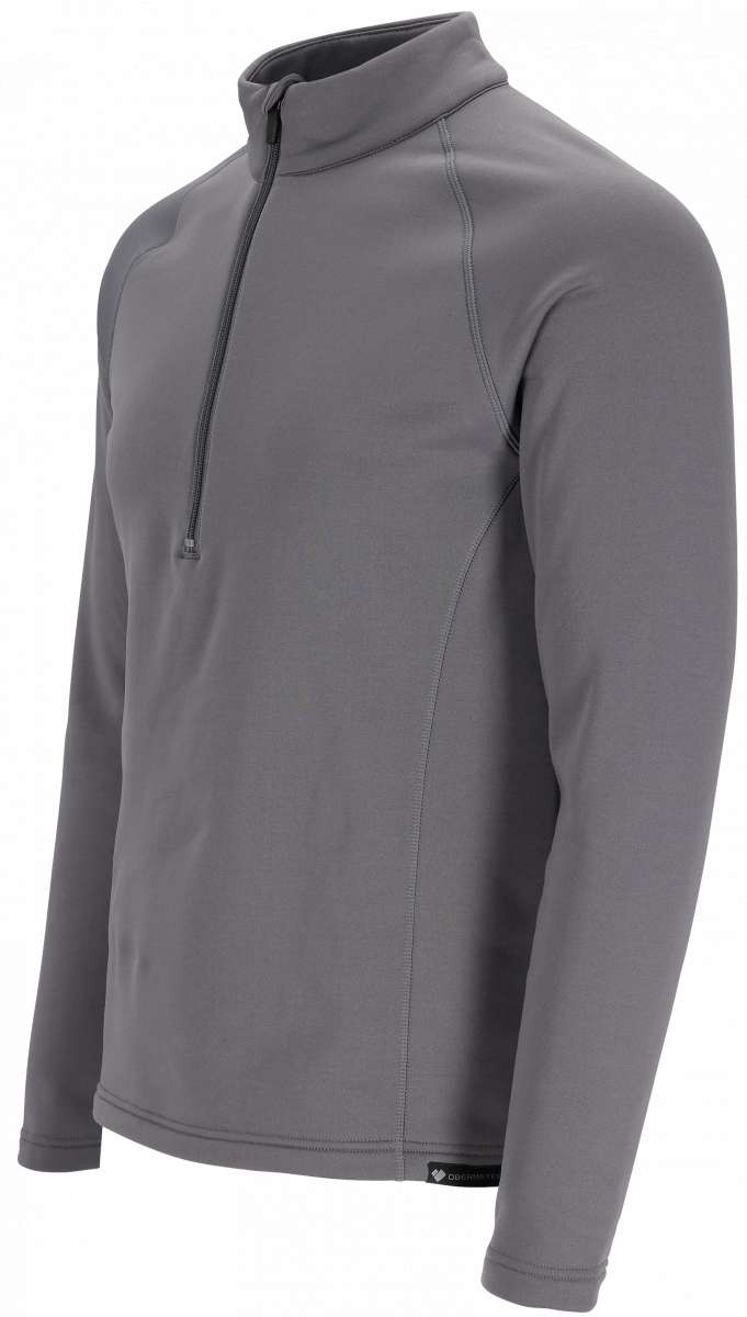 Obermeyer UltraGear 1/4 Zip Top 2024 - A heathered grey zip-up top with a high collar and two chest pockets.