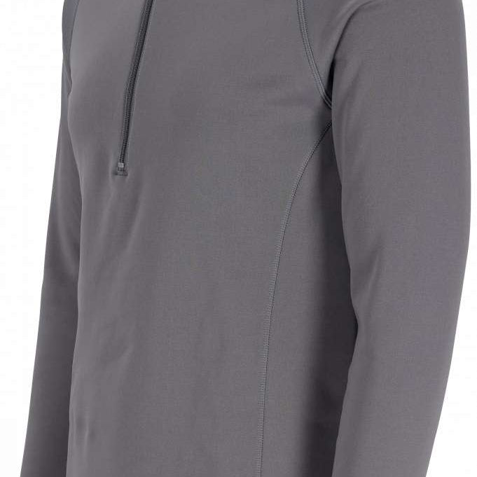 Obermeyer UltraGear 1/4 Zip Top 2024 - A heathered grey zip-up top with a high collar and two chest pockets.