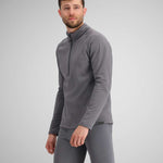 Obermeyer UltraGear 1/4 Zip Top 2024 - A heathered grey quarter-zip top with a black zipper and two zippered pockets on the side.