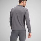 Obermeyer UltraGear 1/4 Zip Top 2024 - A gray quarter-zip top with a collar and zippered front, featuring two side pockets.