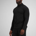 Obermeyer UltraGear 1/4 Zip Top 2024 - Black zip on chest with black collar and long sleeves.