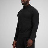 Obermeyer UltraGear 1/4 Zip Top 2024 - Black zip on chest with black collar and long sleeves.
