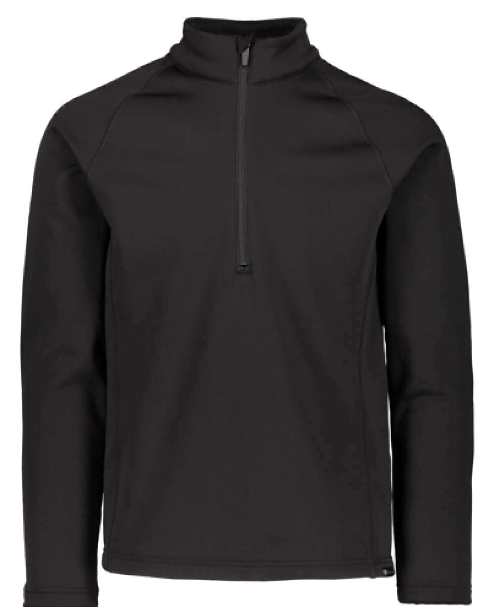 Obermeyer UltraGear Quarter-Zip Sweater 2023 - A black quarter-zip sweater with a high collar and zip running down the center of the chest.